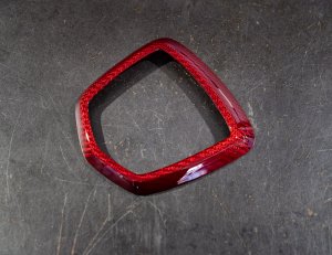 FIAT 500 ABARTH Rear Emblem Trim (1 piece) - Carbon Fiber - Red Candy